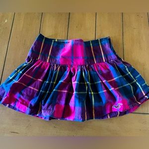 Hollister pink multicolored plaid skirt